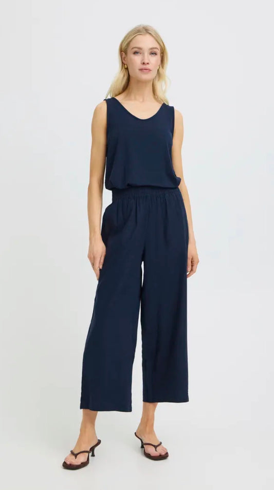 B YOUNG FALAKKA CROP TROUSERS 20813083 COPENHAGAN NIGHT