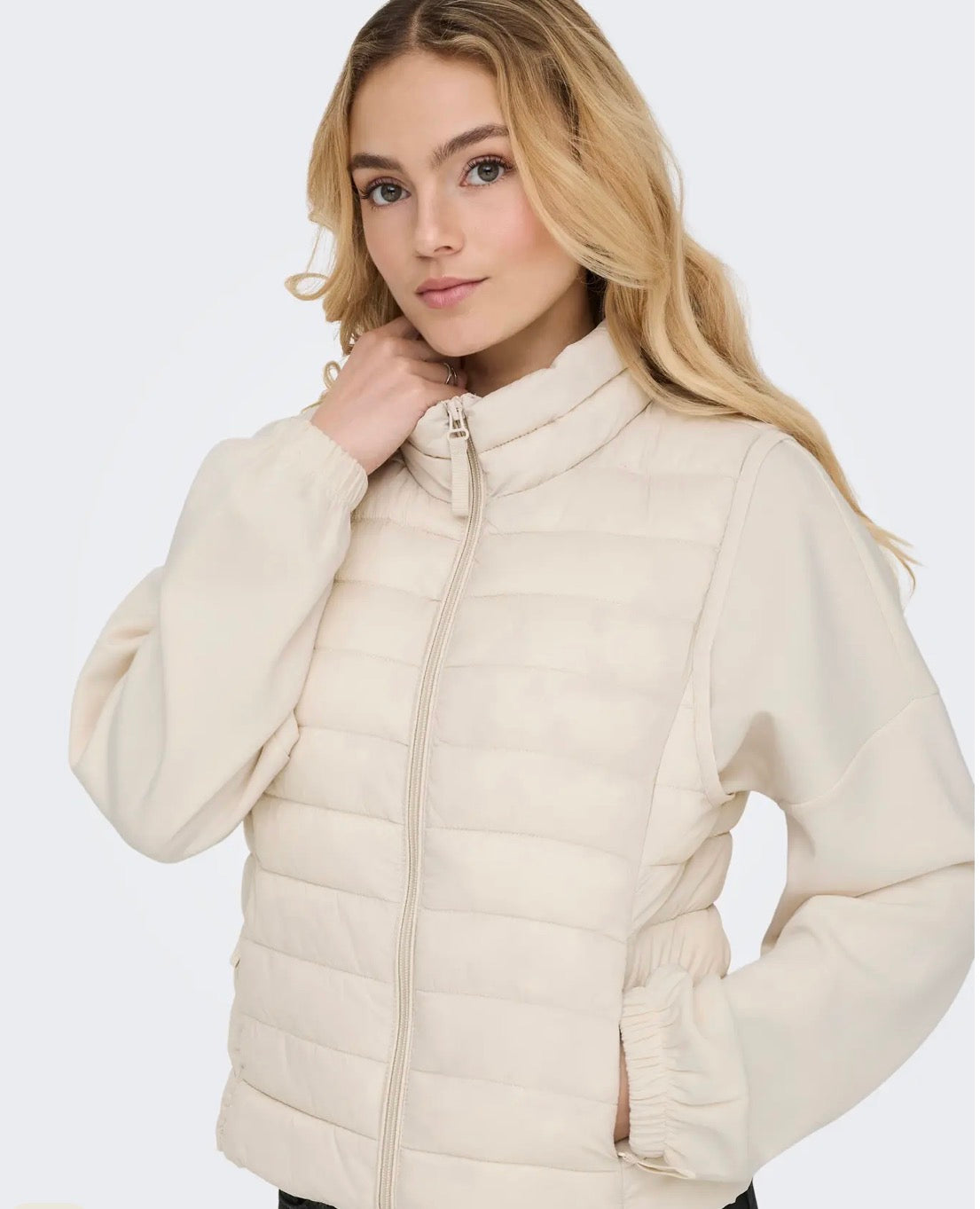 ONLY TAHIA LW QUILTED WAISTCOAT - PUMICE STONE