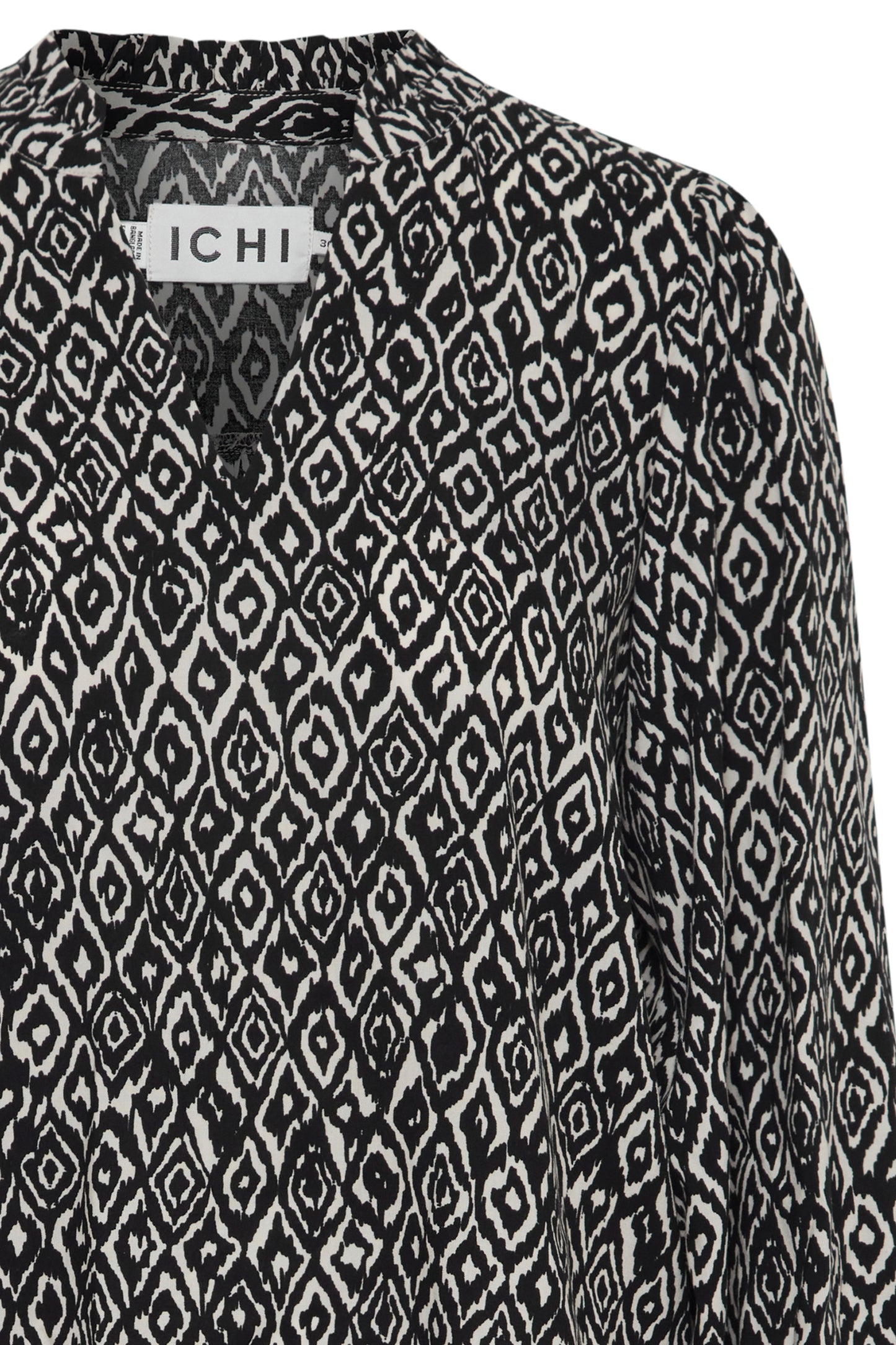 IHVERA Long Sleeve Black IKAT