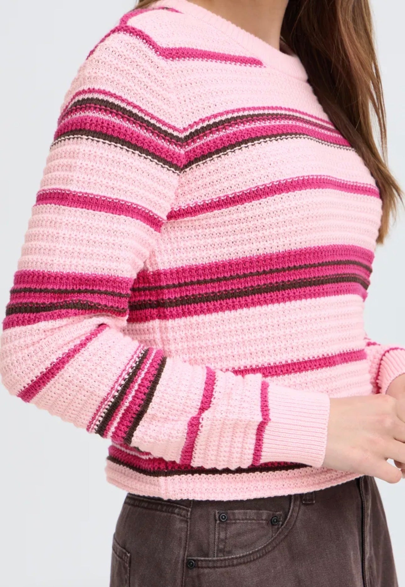 B YOUNG MAGIO STRIPE JUMPER - ORCHID PINK STRIPE