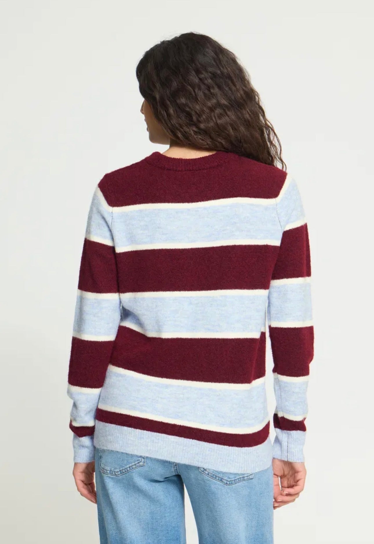 ICHI EDEEN LS JUMPER - RHODODENDRON/ WHITE/BLUE
