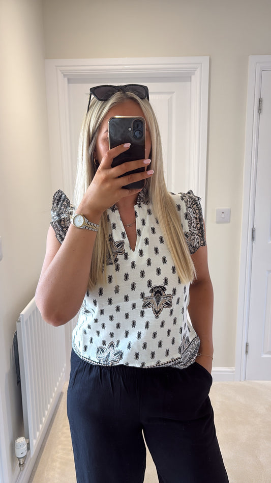 B YOUNG IKAIA BOHO BLOUSE 20819070 METEORITE