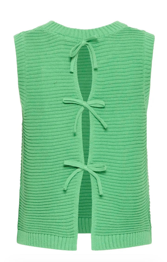 ICHI DOTTIES TIE TOP 20125352 GREENBRIAR