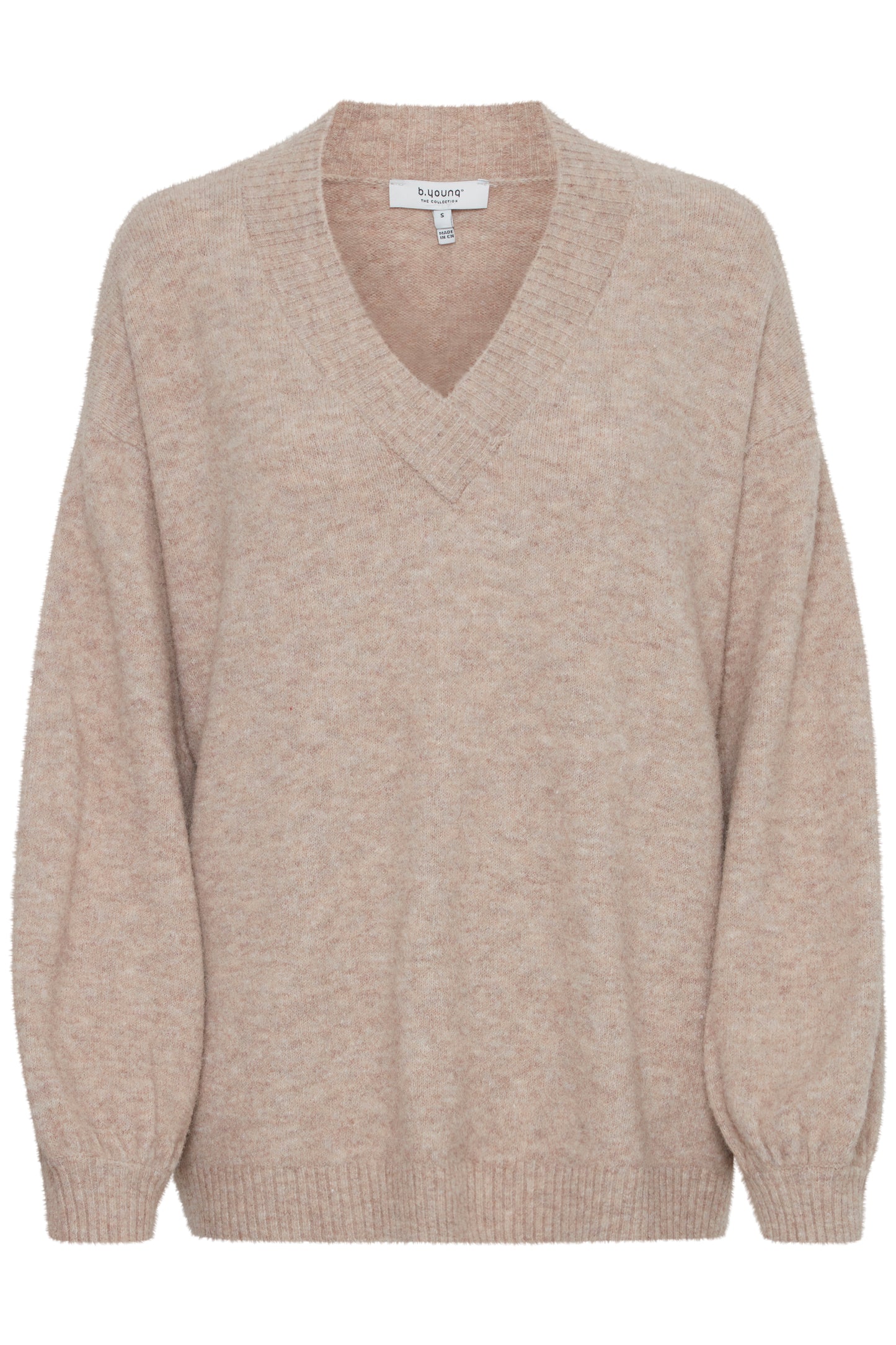 BY OMEA V NECK JUMPER CEMENT