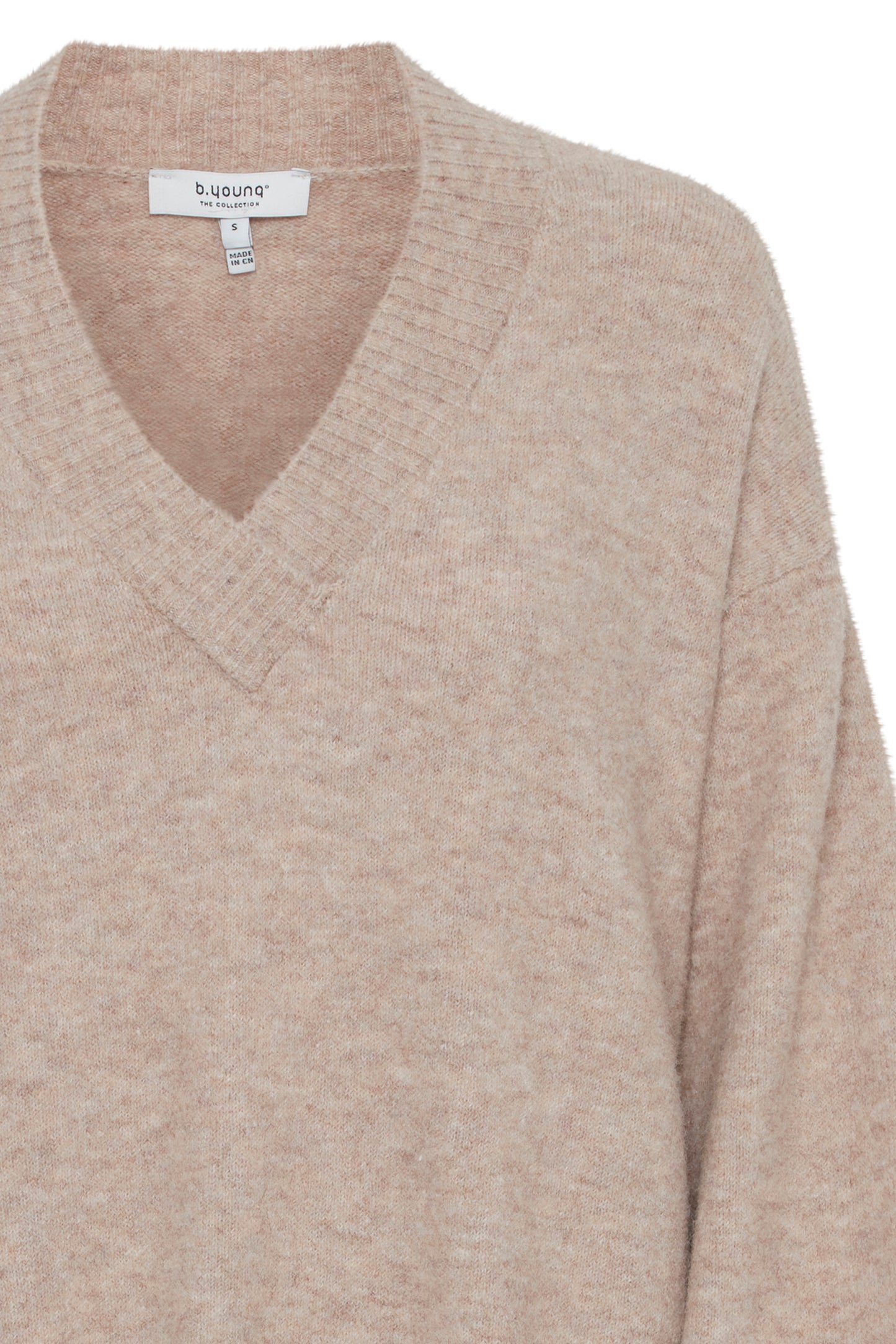 BY OMEA V NECK JUMPER CEMENT