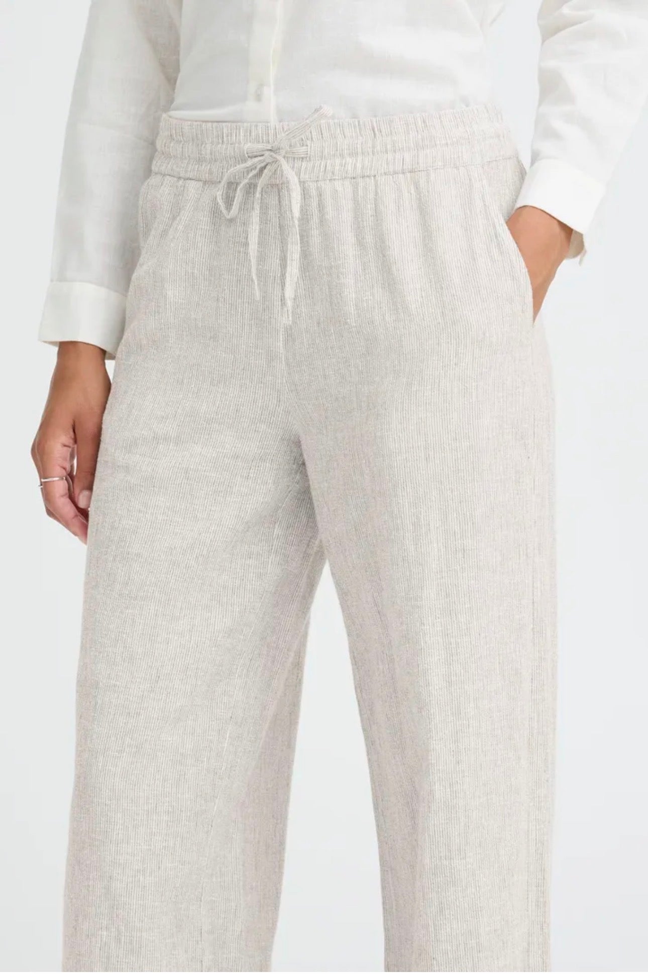 B YOUNG IZOLA PANTS in VETIVER STRIPE