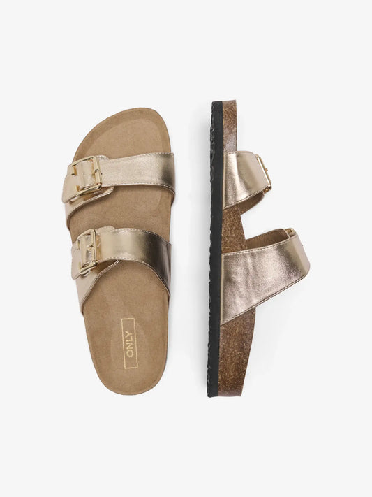 ONLY MAXI-13 PU STRAP BUCKLE SANDAL 15331392 GOLD