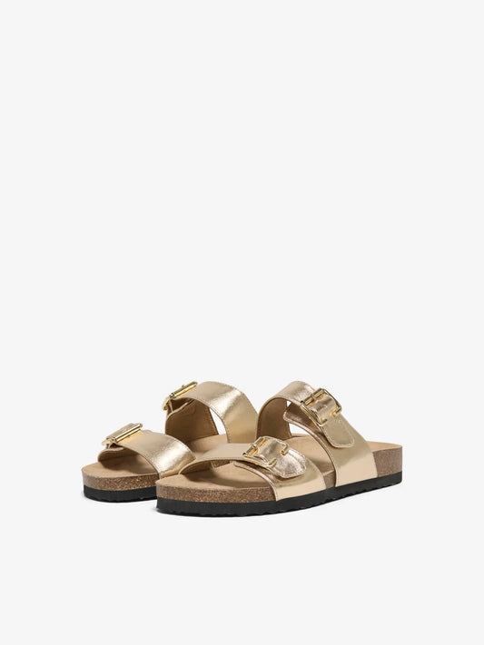 ONLY MAXI-13 PU STRAP BUCKLE SANDAL 15331392 GOLD