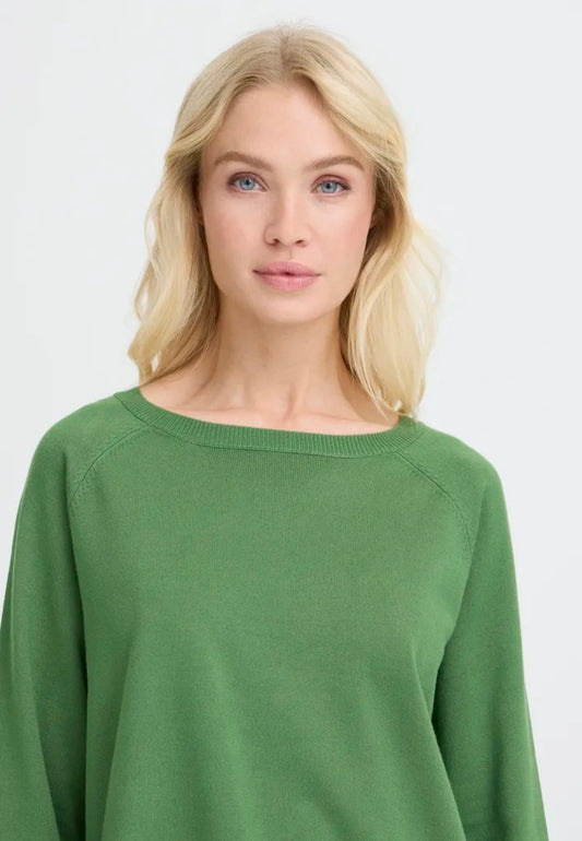 B YOUNG MMORLA O-NECK PULLOVER - ARTICHOKE GREEN