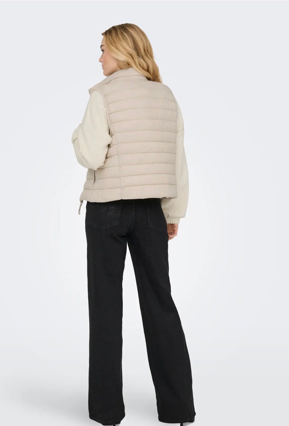ONLY TAHIA LW QUILTED WAISTCOAT - PUMICE STONE