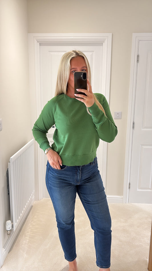 B YOUNG MMORLA O-NECK PULLOVER - ARTICHOKE GREEN