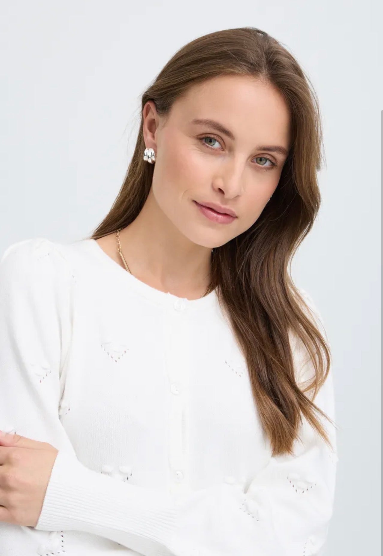 B YOUNG MANINA STRUCTURE CARDIGAN - MARSHMALLOW MELANGE