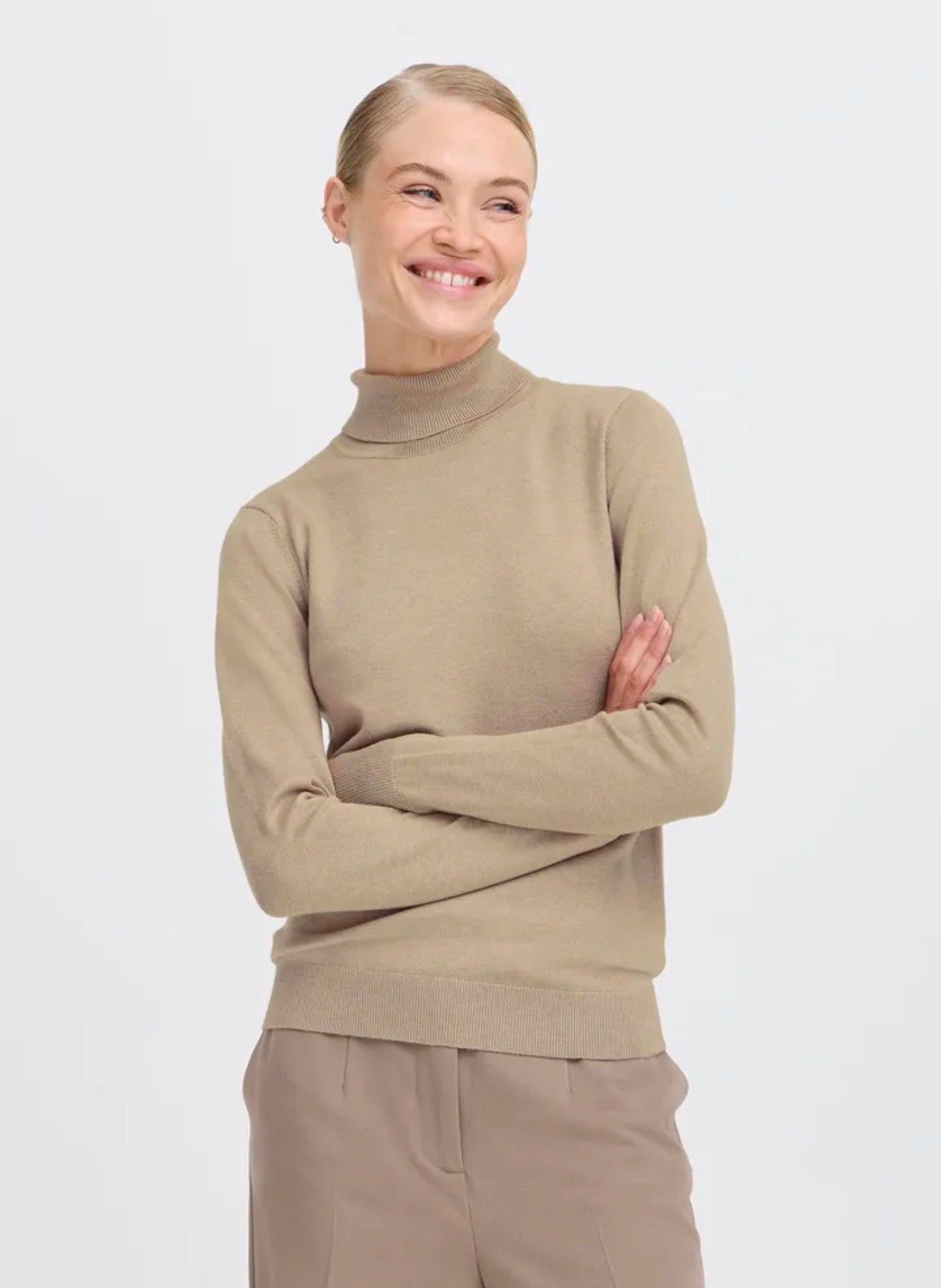 B YOUNG MMORLA ROLLNECK - HUMUS MELANGE