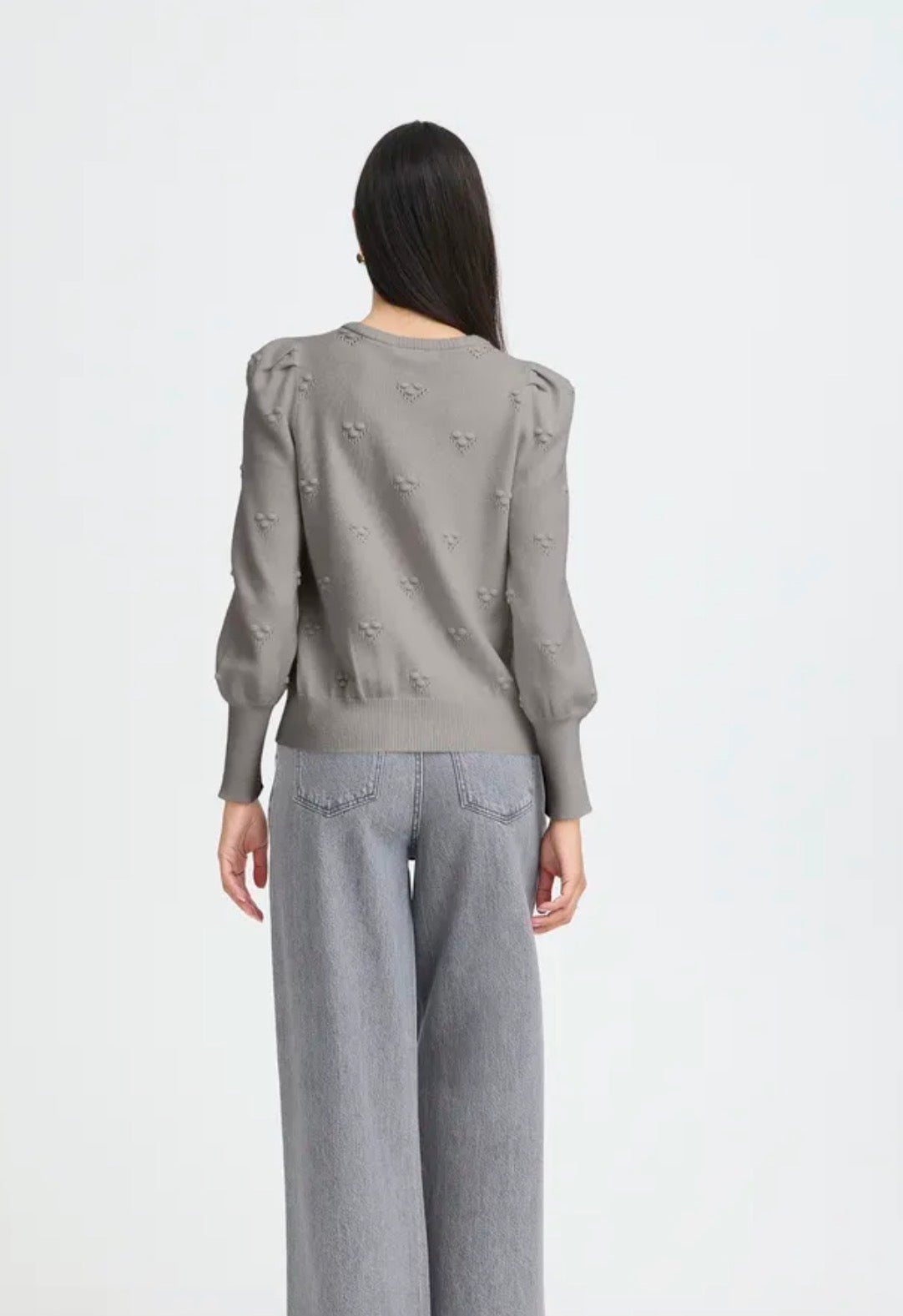 B YOUNG MANINA STRUCTURE CARDIGAN - MID GREY MELANGE