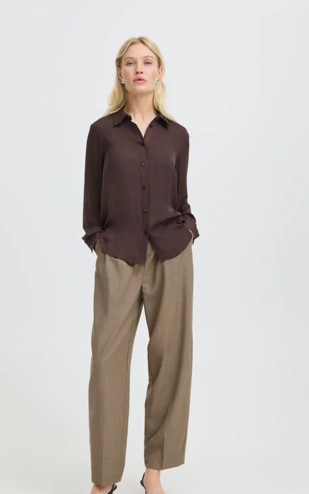 B YOUNG IVAL SHIRT - JAVA BROWN