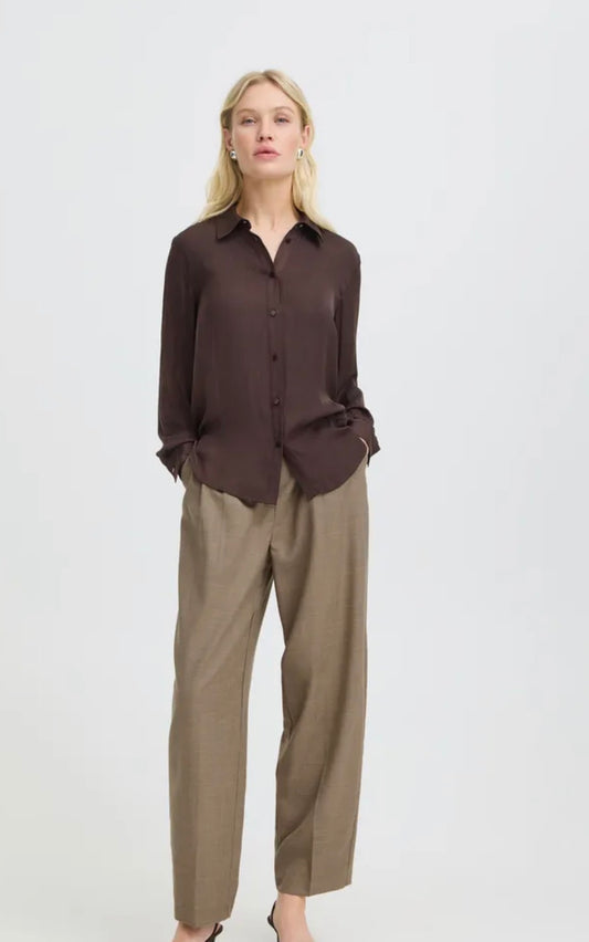 B YOUNG IVAL SHIRT - JAVA BROWN