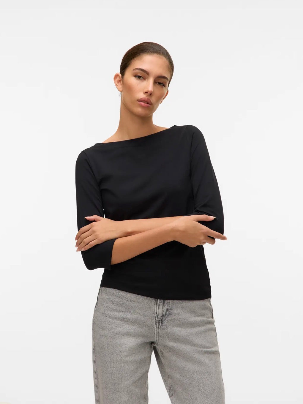 VERO MODA PANDA MODAL 3/4 TOP - BLACK