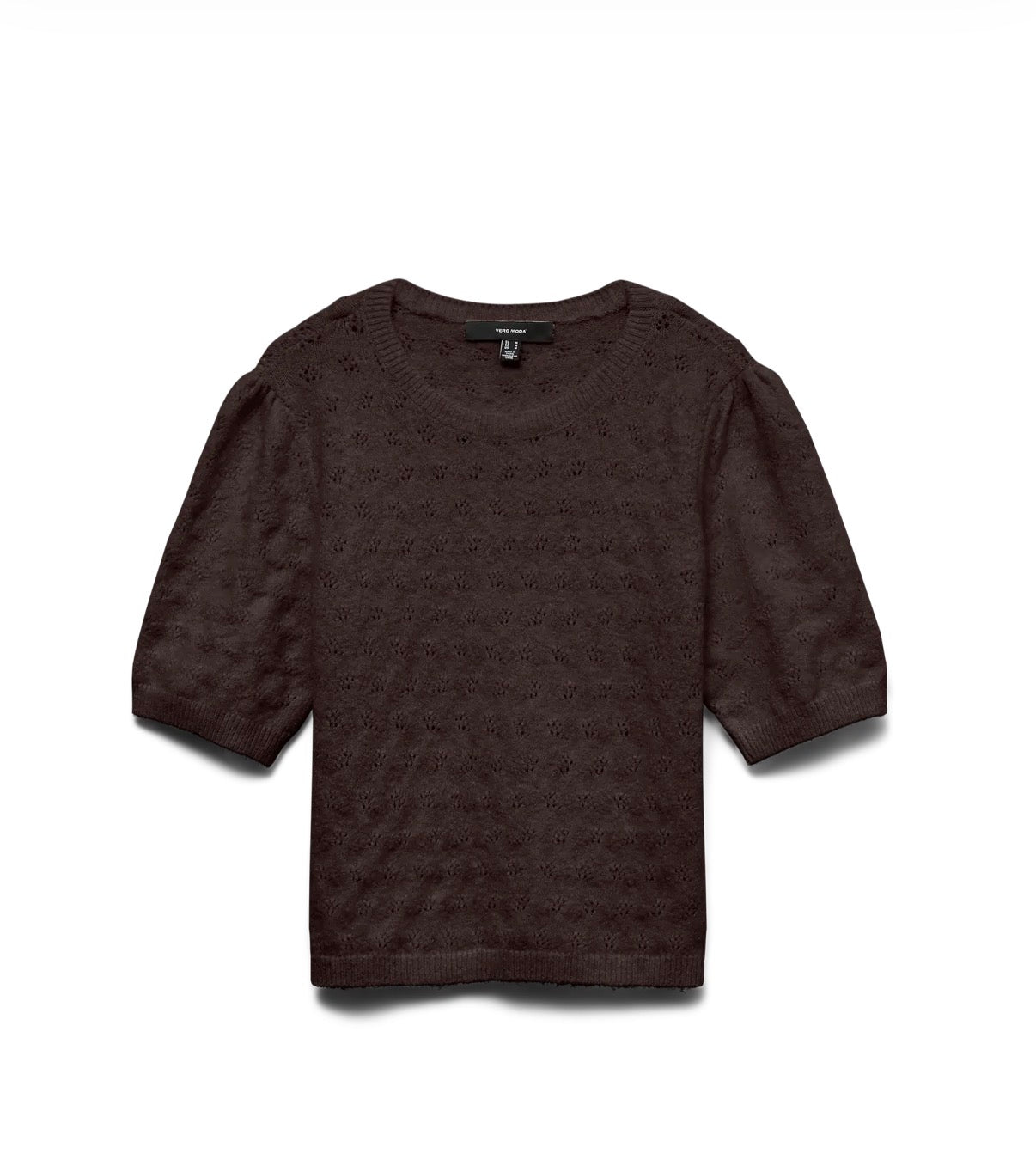 VERO MODA DOFFY STITCH 2/4 O-NECK PULLOVER CHOCOLATE TORTE