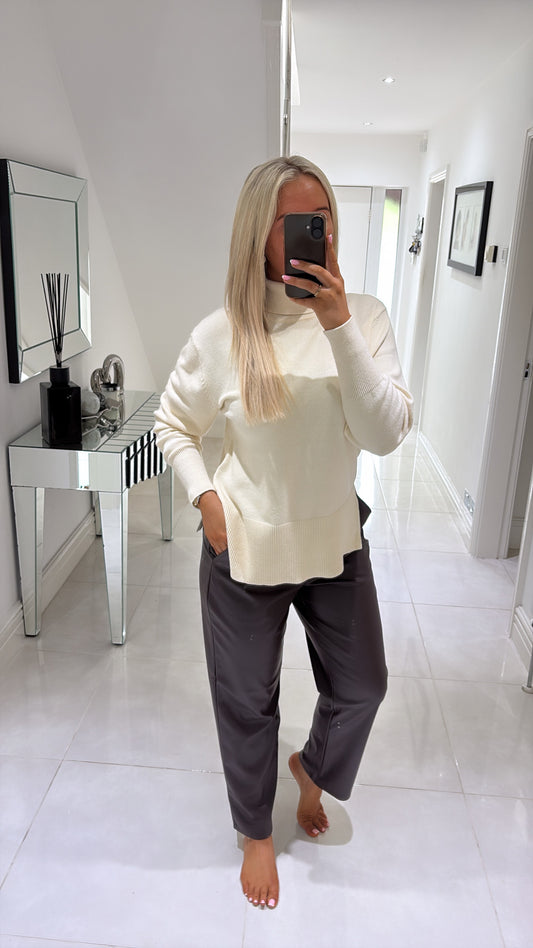 PULZ STEFFI TURTLENECK PULLOVER - BIRCH MELANGE
