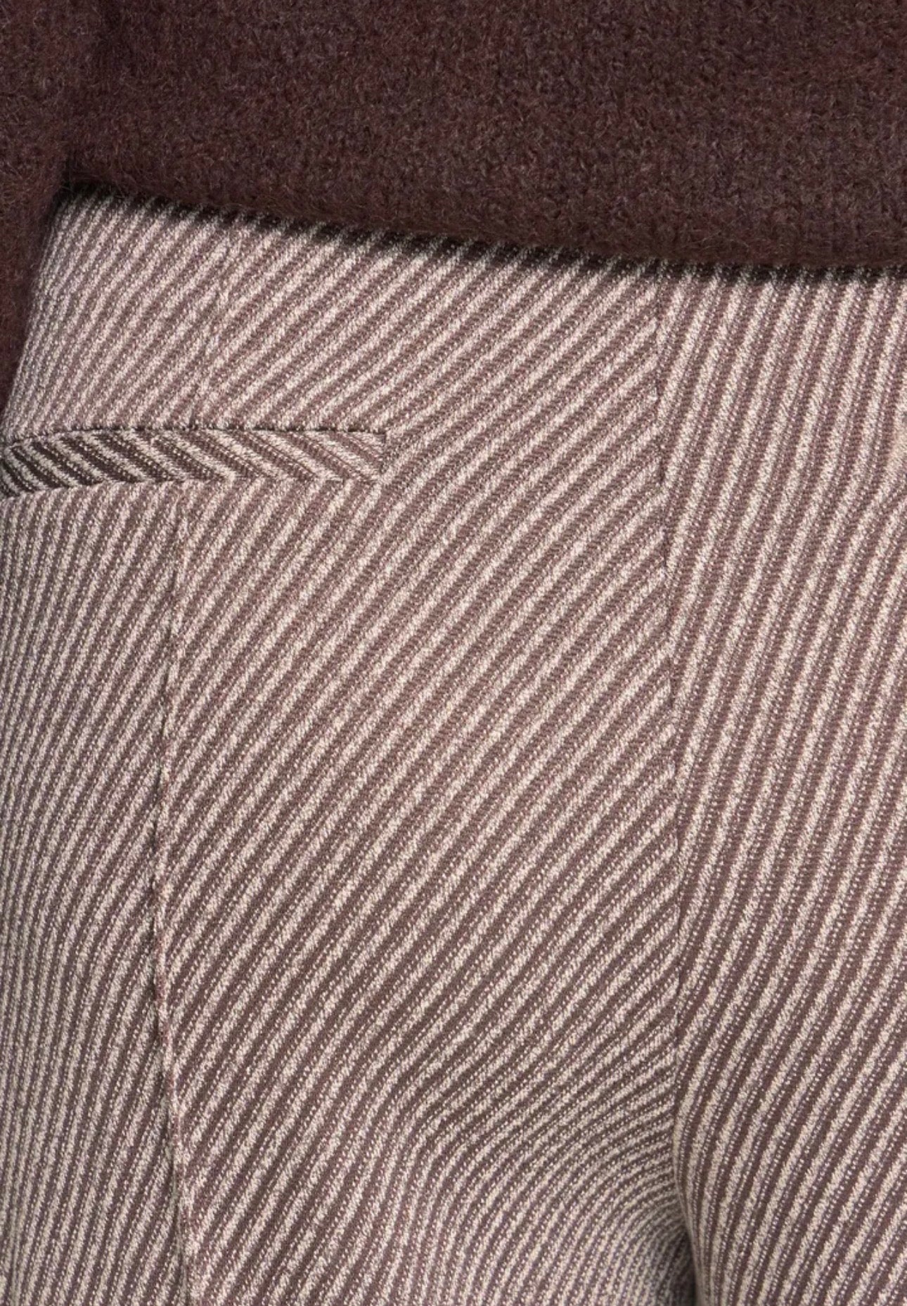 ICHI KATE TWILLISH WIDE LEG TROUSERS - JAVA/ALMOND MILK
