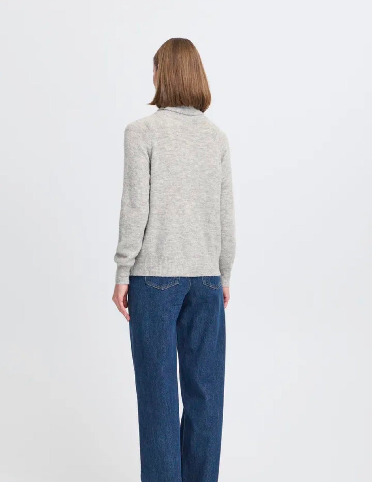 B YOUNG MONNA ROLLNECK - MID GREY MELANGE