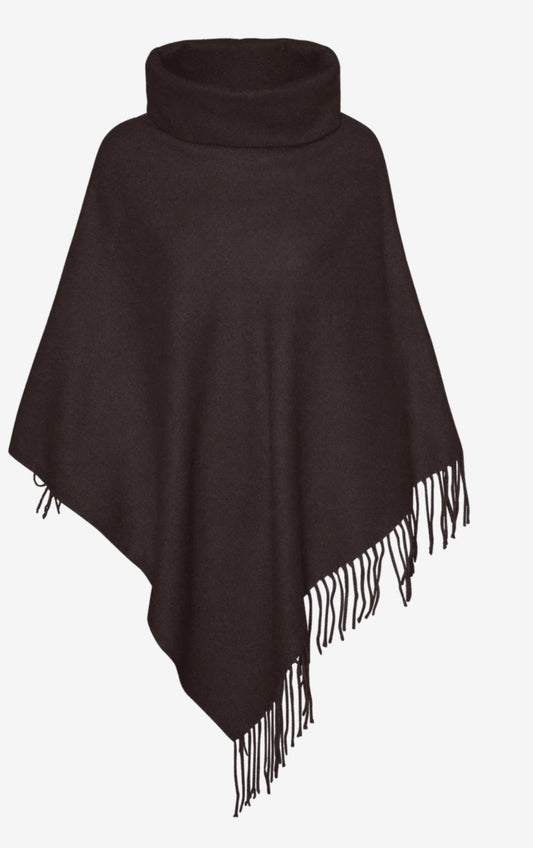 VERO MODA KLEO PONCHO - CHOCOLATE TORTE
