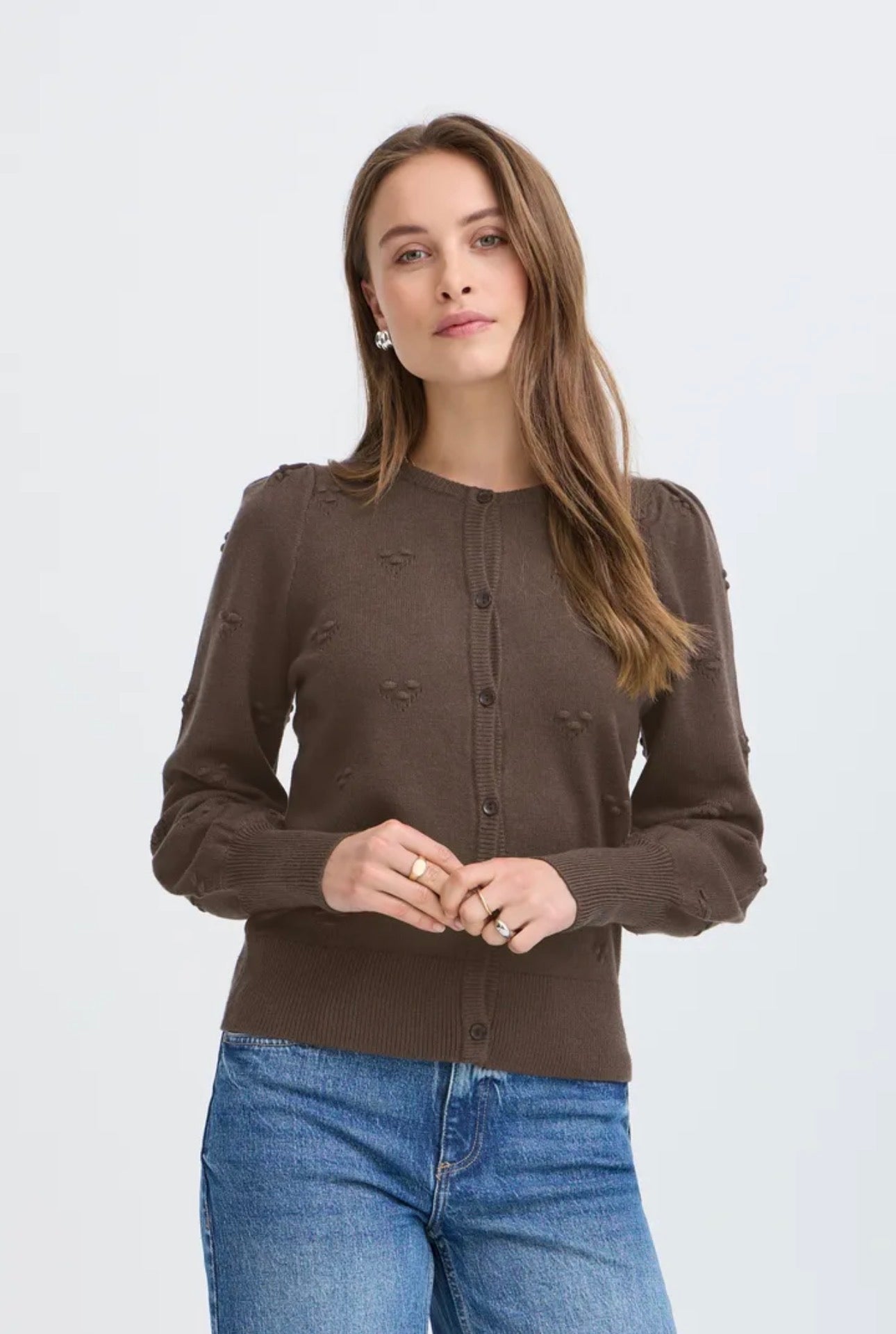 B YOUNG MANINA STRUCTURE CARDIGAN - JAVA MELANGE