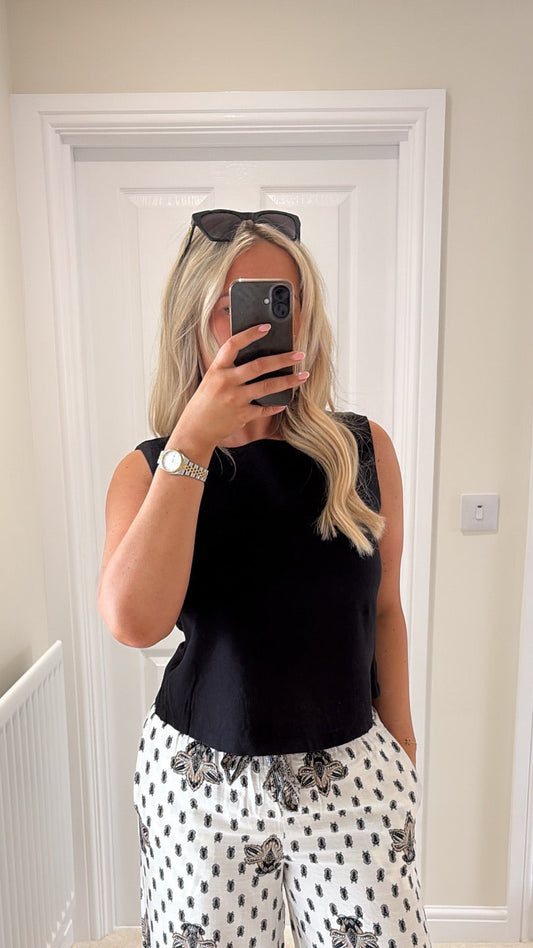 B YOUNG FALAKKA O-NECK BUTTON BACK TOP 20818824 METEORITE