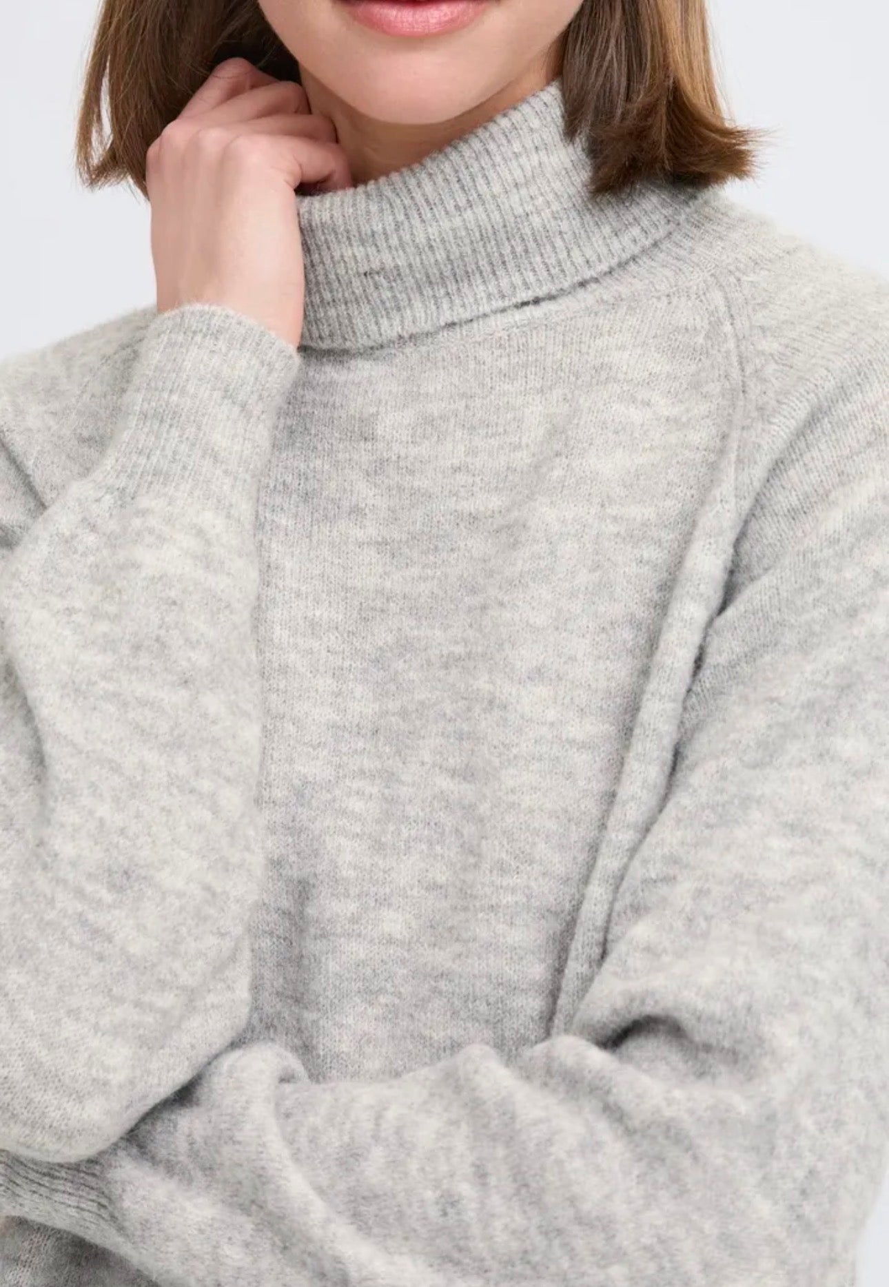 B YOUNG MONNA ROLLNECK - MID GREY MELANGE