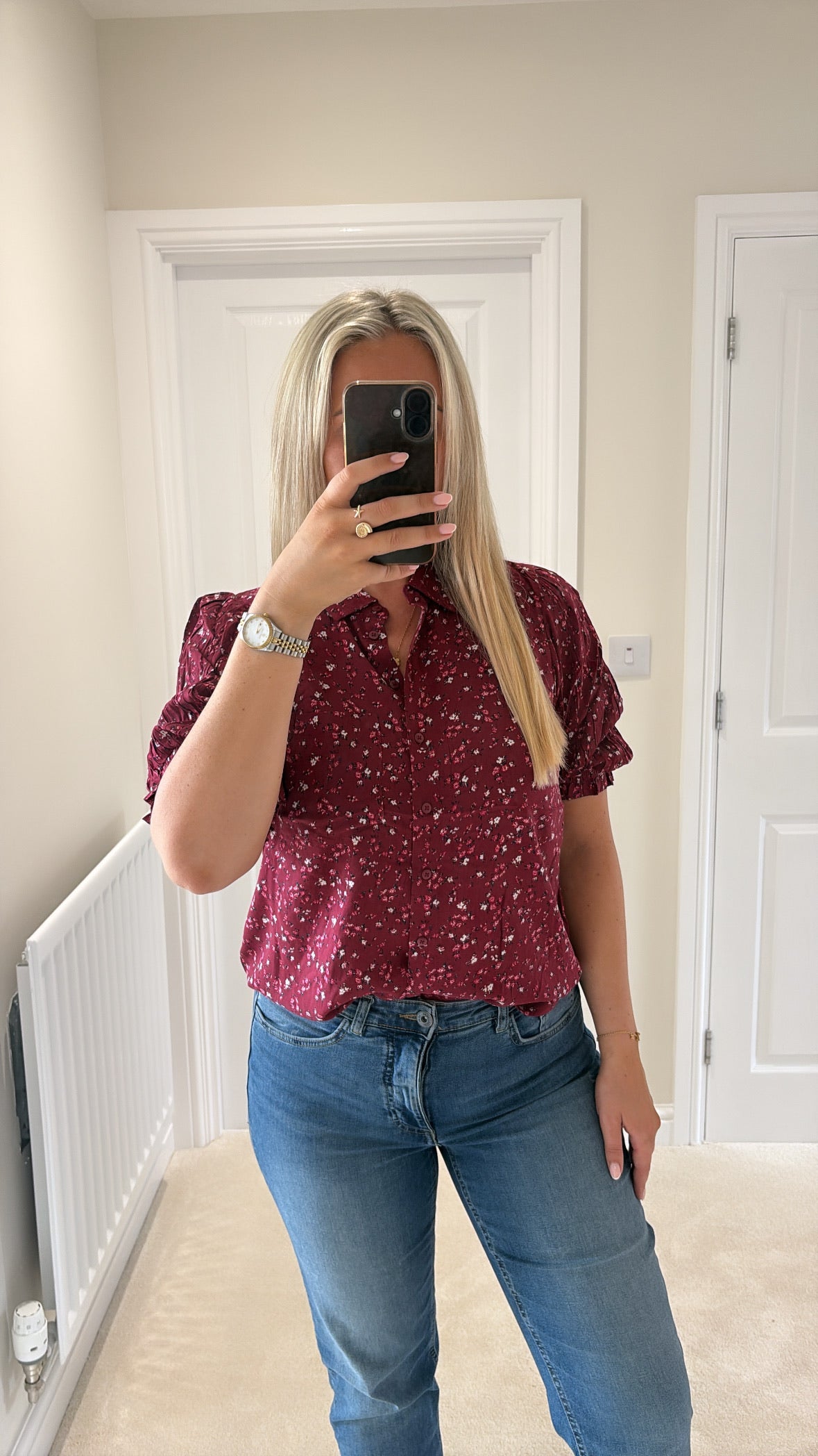ICHI VERA BLOUSE - RHODODENDRON FLOWER PRINT