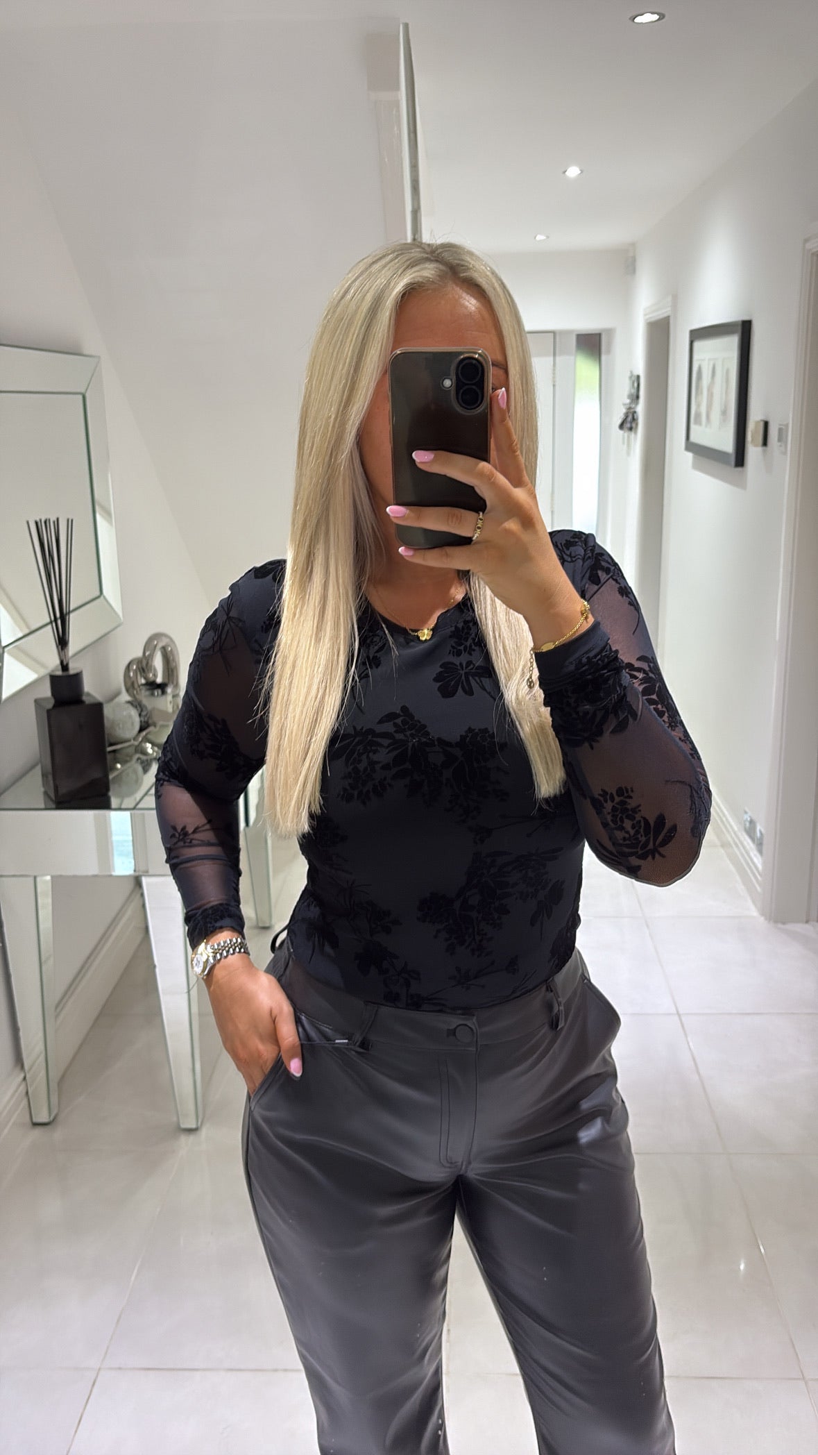 B YOUNG RIMESHA LS TOP IN METEORITE BLACK