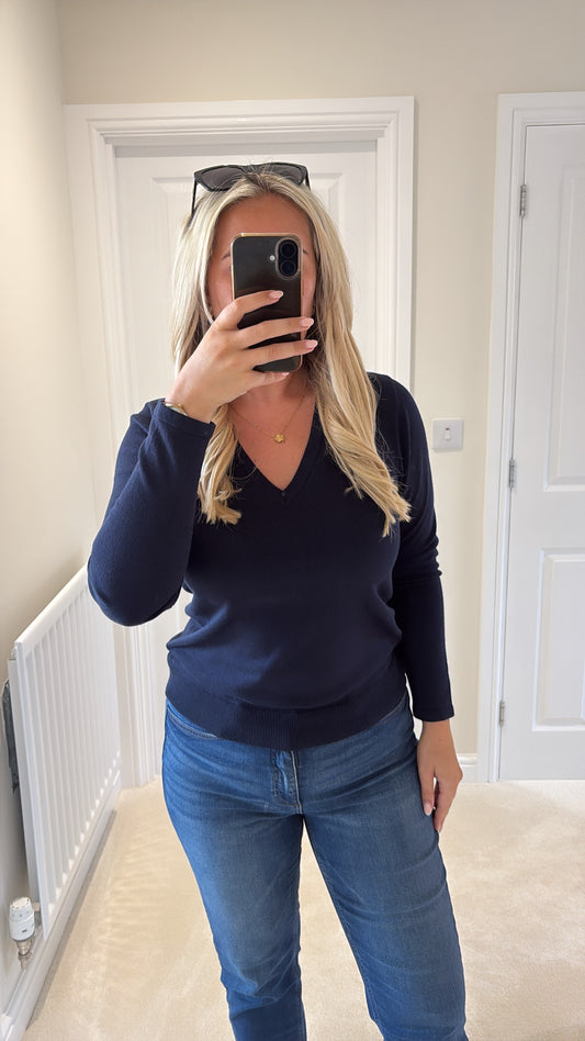 ICHI LULS V-NECK LS JUMPER - TOTAL ECLIPSE