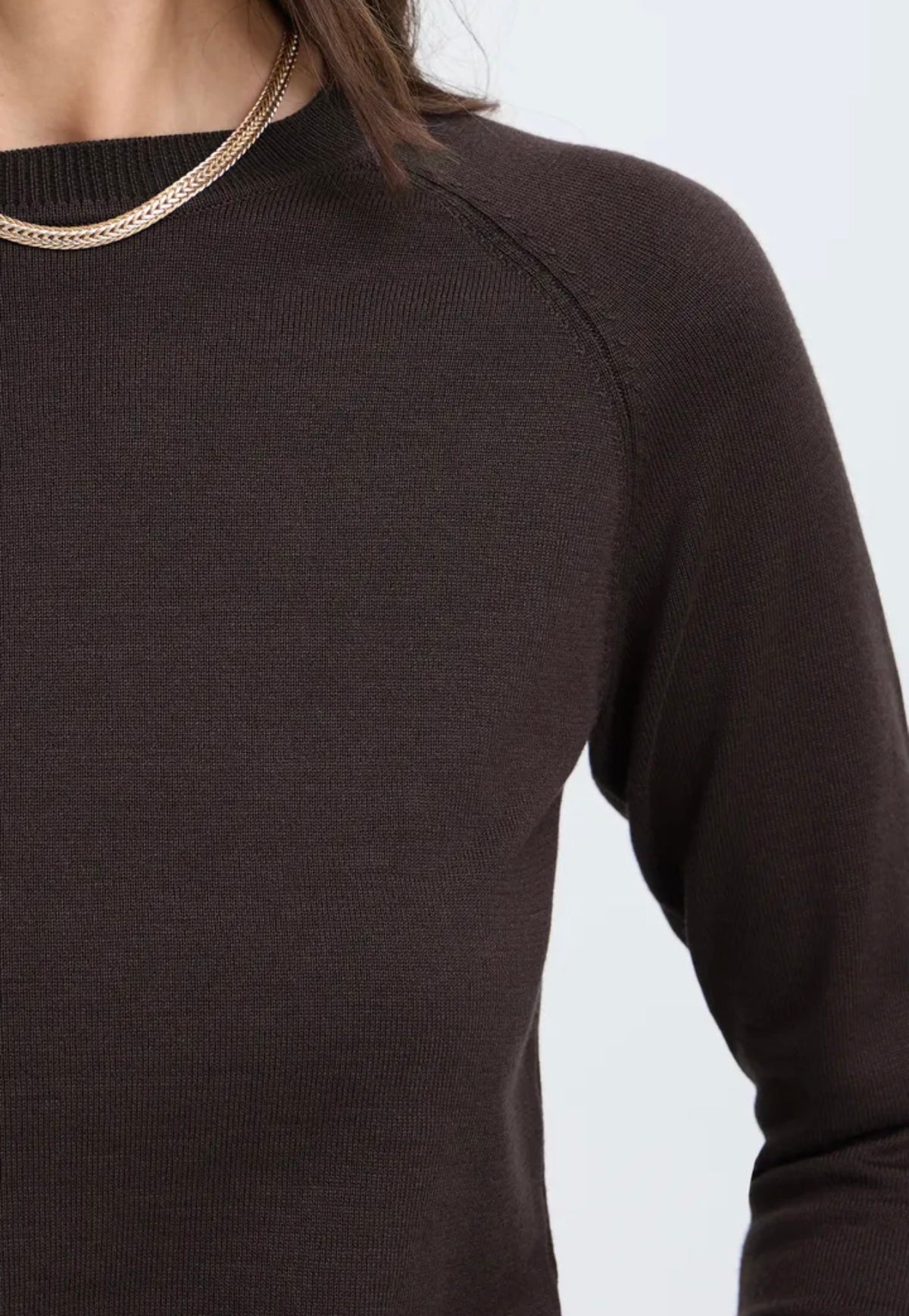 B YOUNG MMORLA LONG CUFF JUMPER - JAVA BROWN