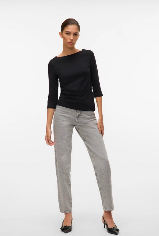 VERO MODA PANDA MODAL 3/4 TOP - BLACK