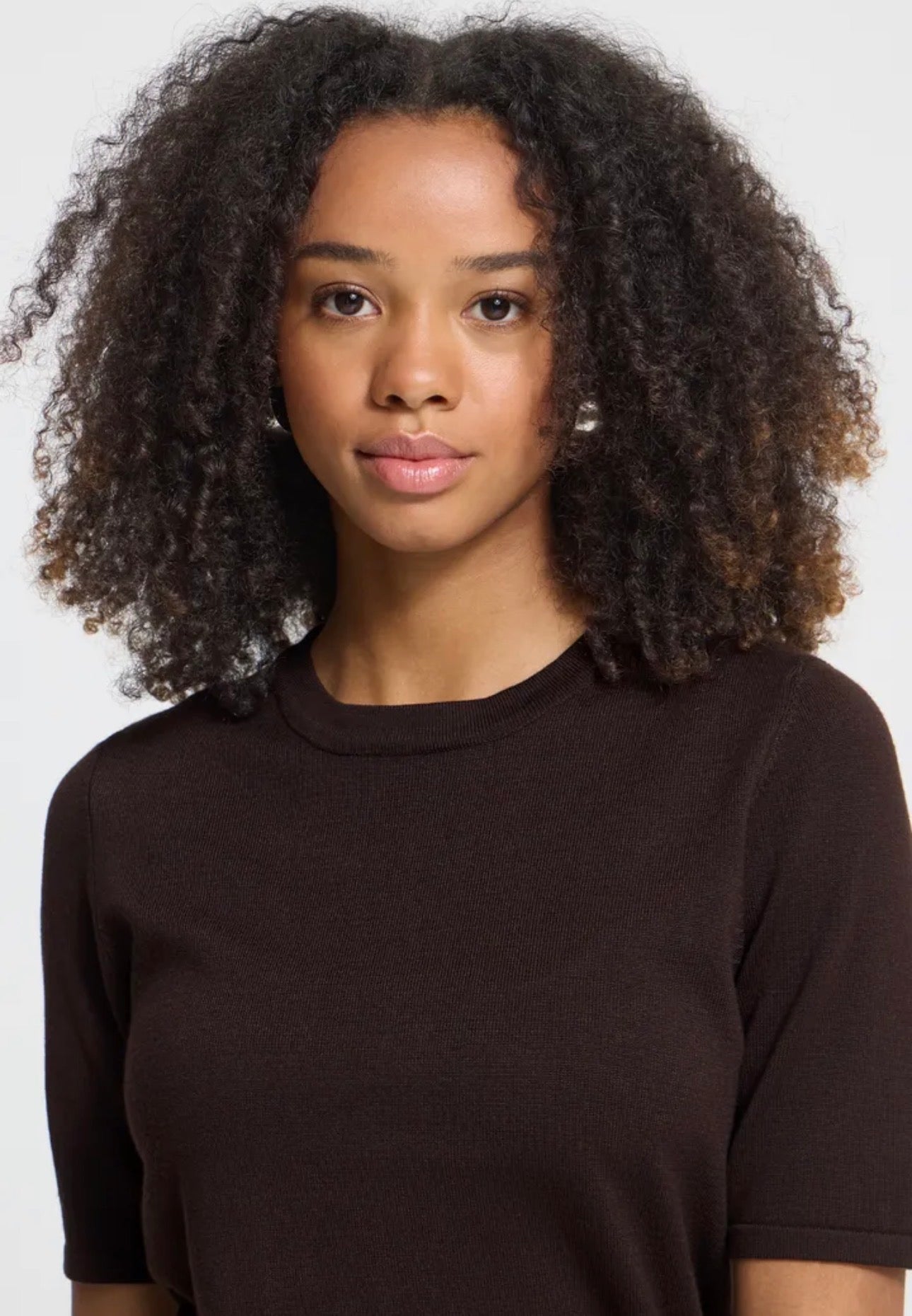 ICHI LULS O-NECK SS PULLOVER - CHOCOLATE TORTE