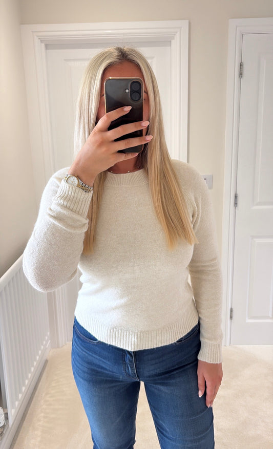 VERO MODA DOFFY LS O-NECK JUMPER - BIRCH MELANGE