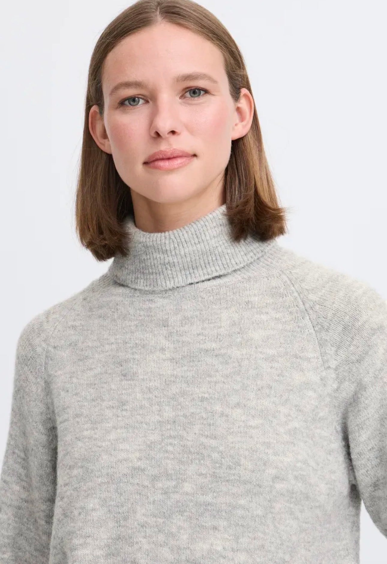 B YOUNG MONNA ROLLNECK - MID GREY MELANGE