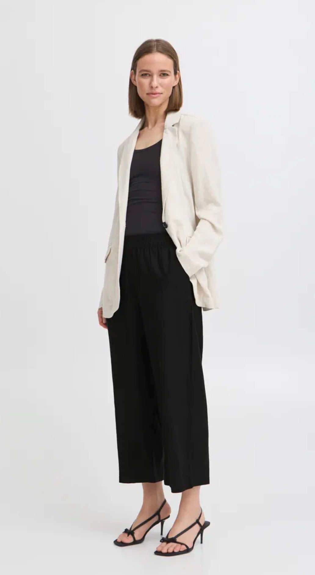 B YOUNG FALAKKA CROP TROUSERS 20813083 BLACK