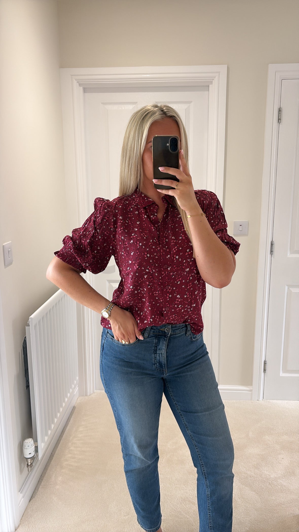 ICHI VERA BLOUSE - RHODODENDRON FLOWER PRINT