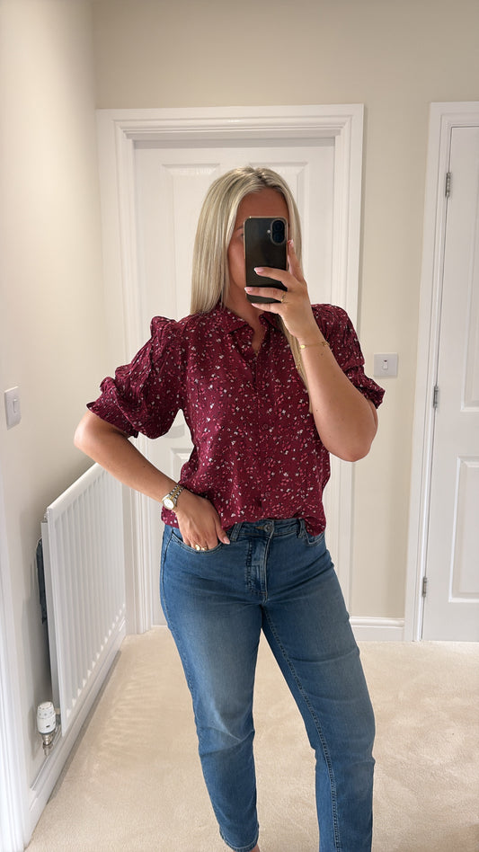 ICHI VERA BLOUSE - RHODODENDRON FLOWER PRINT