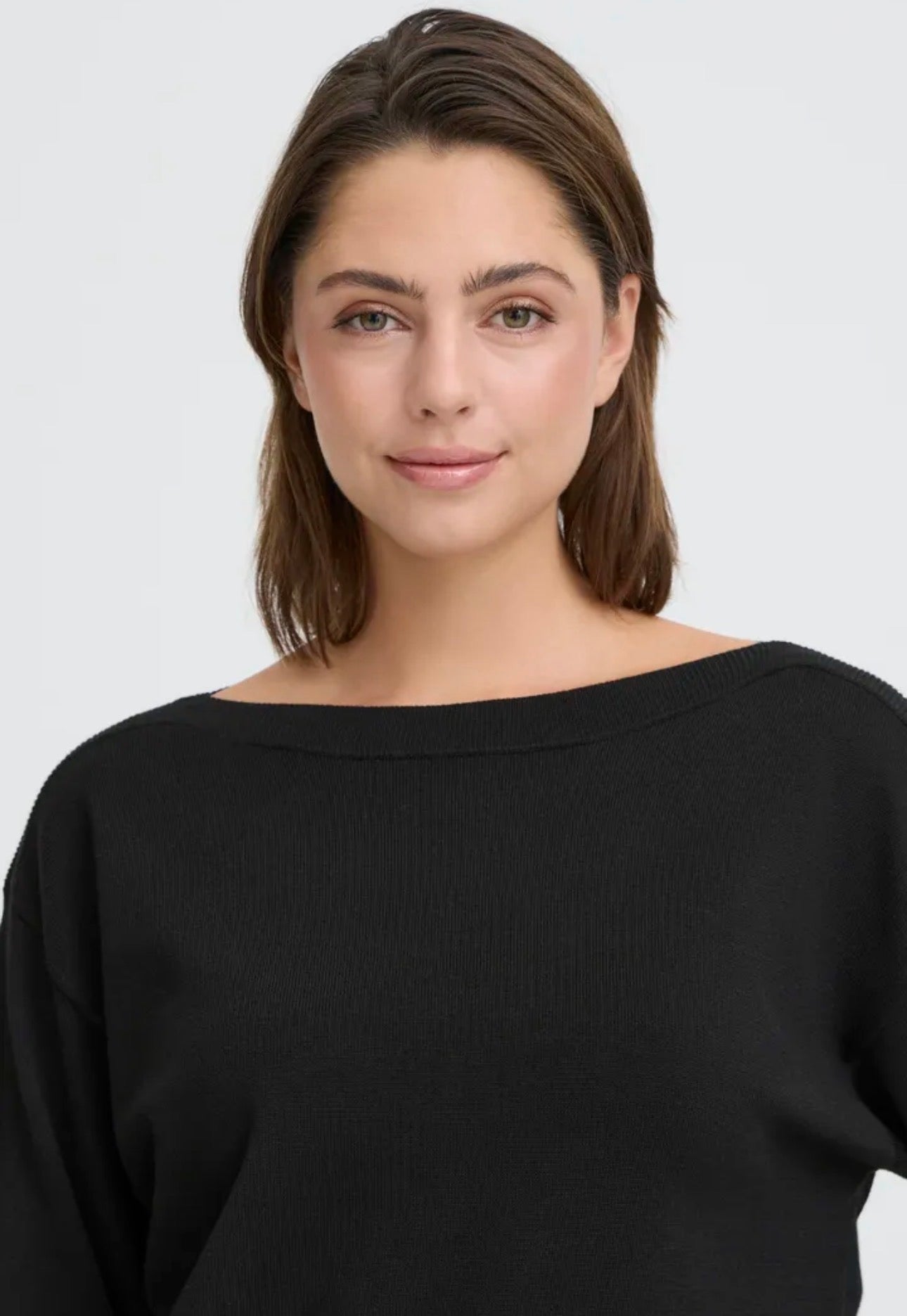 ICHI LULS BOATNECK LS PULLOVER - BLACK