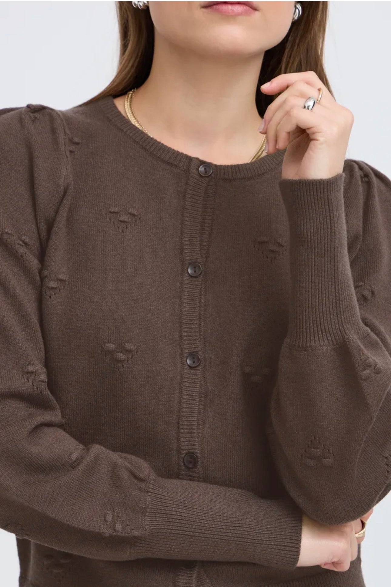 B YOUNG MANINA STRUCTURE CARDIGAN - JAVA MELANGE