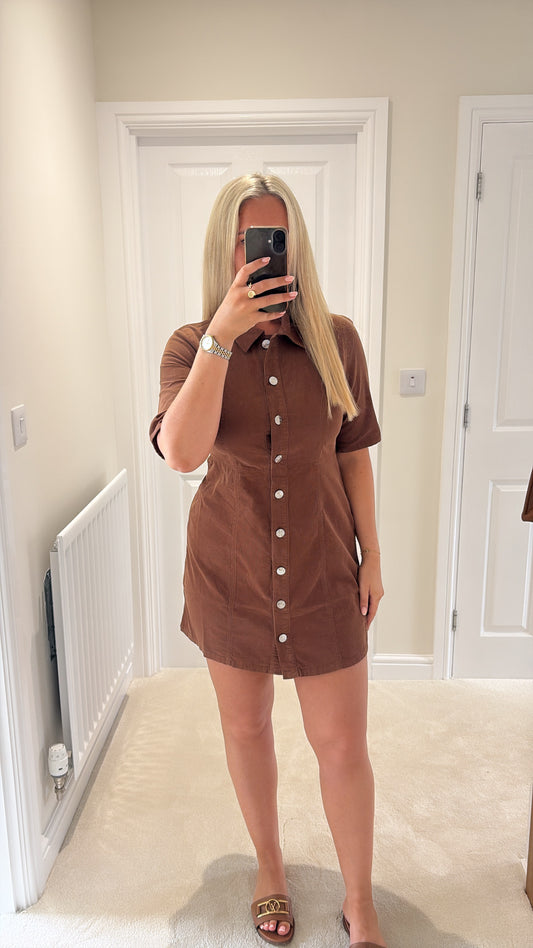 ONLY LAIME 2/4 SHORT CORD DRESS BISON