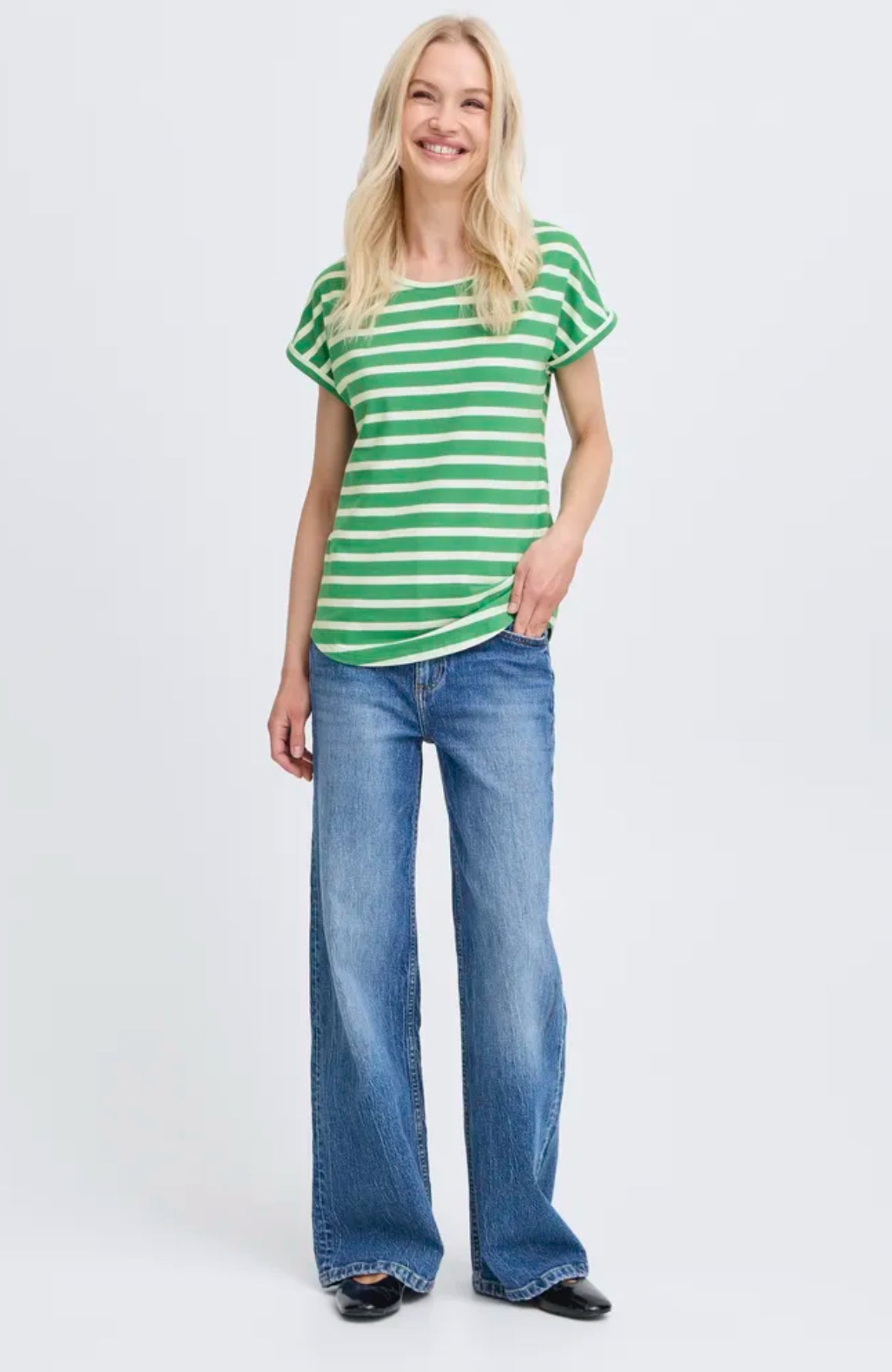 B Young Pamila ss T-shirt 20809561 in leprechaun stripe
