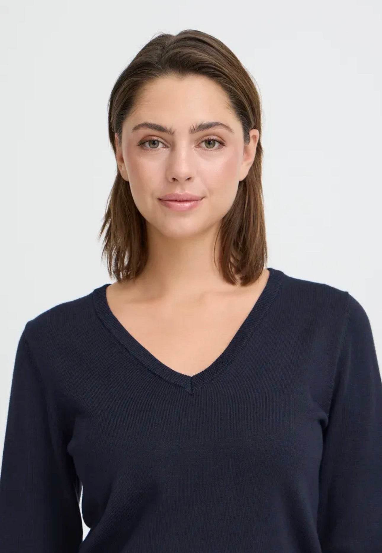 ICHI LULS V-NECK LS JUMPER - TOTAL ECLIPSE