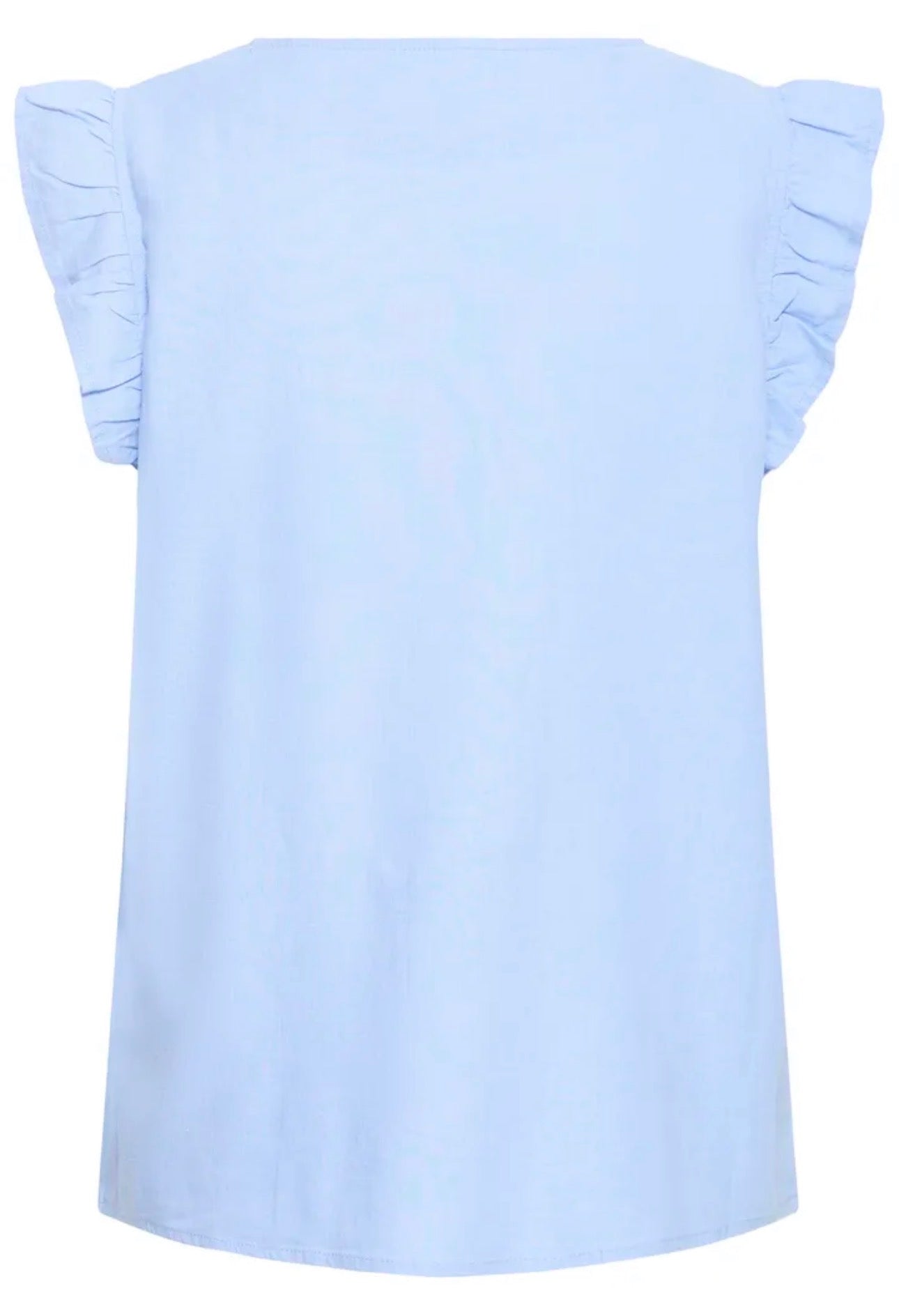 B YOUNG FALAKKA RUFFLE SHIRT 20816604 WINDSURFER BLUE