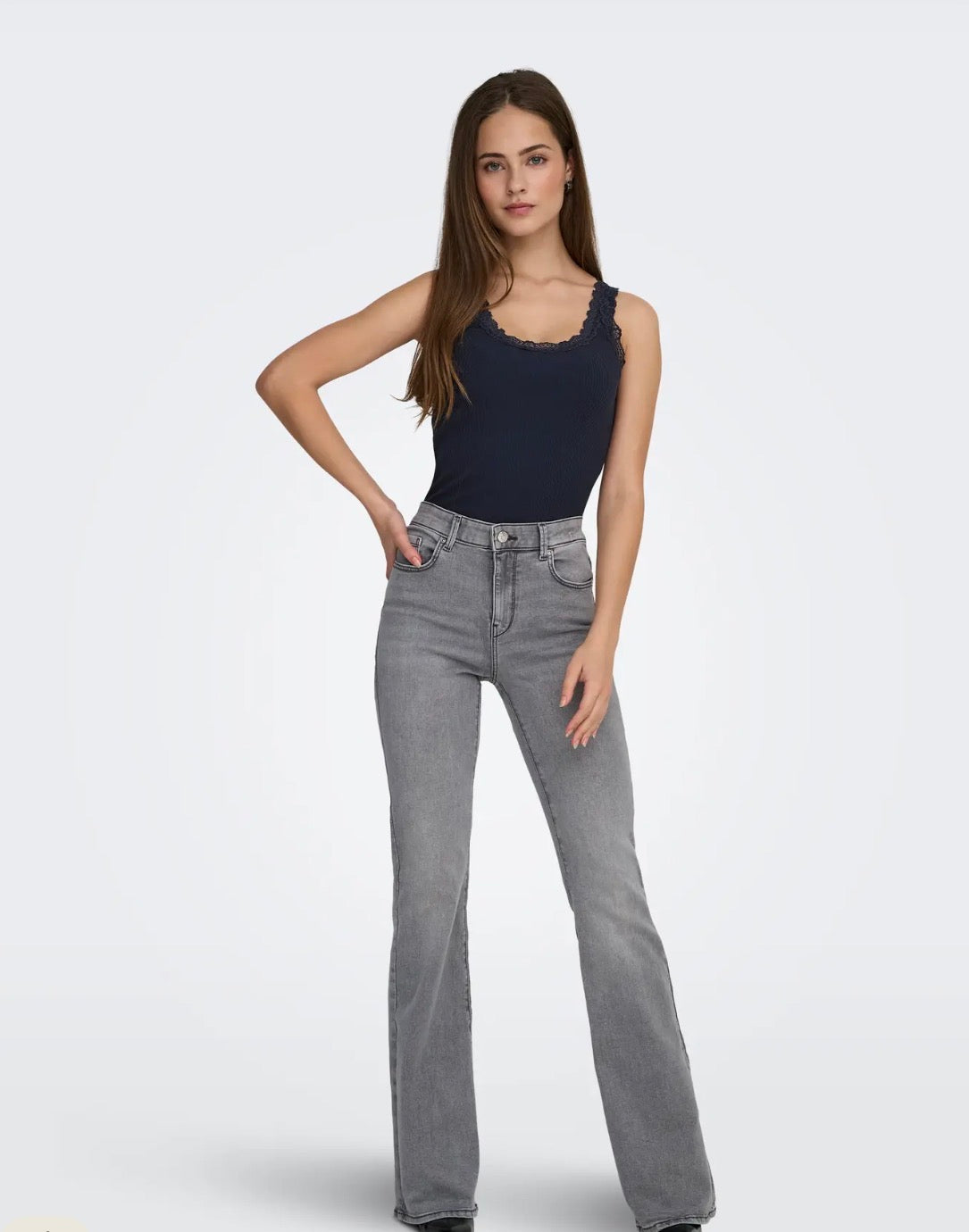ONLY SARA SHARAI VEST TOP in NIGHT SKY NAVY