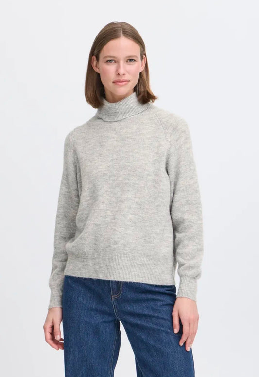 B YOUNG MONNA ROLLNECK - MID GREY MELANGE