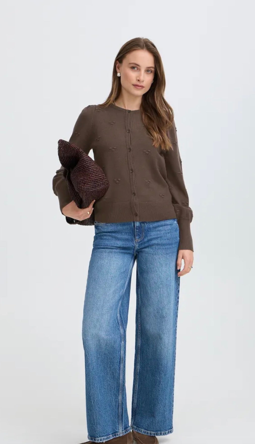B YOUNG MANINA STRUCTURE CARDIGAN - JAVA MELANGE
