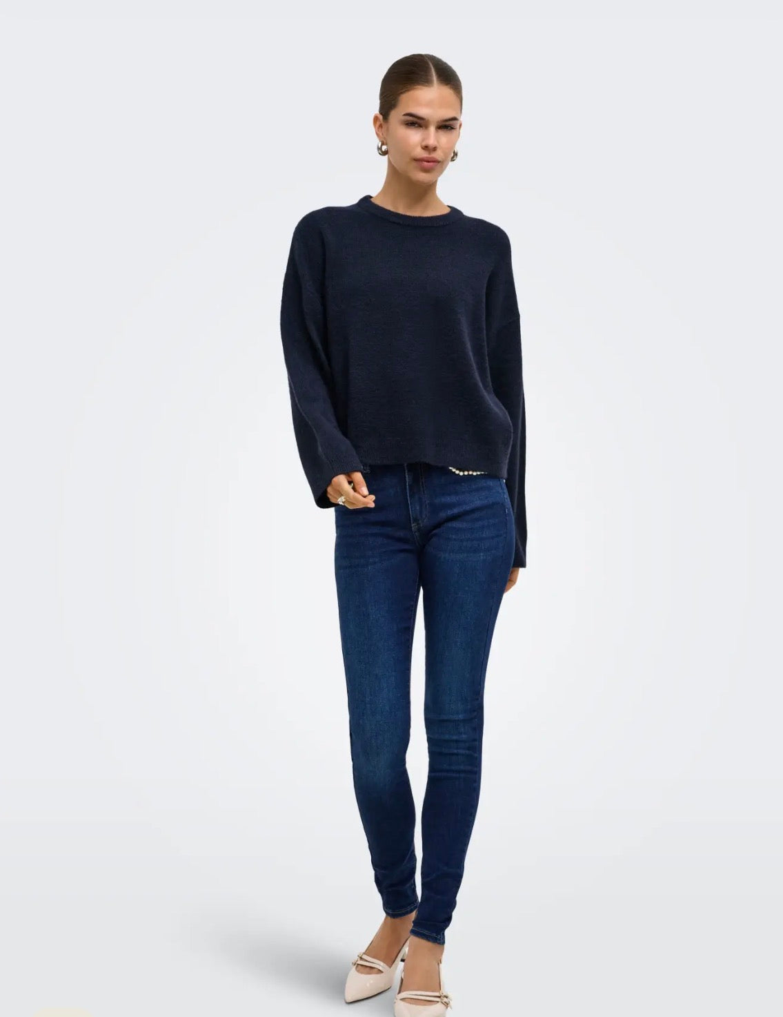 ONLY SIMONI LS O-NECK KNT PULLOVER - NIGHT SKY